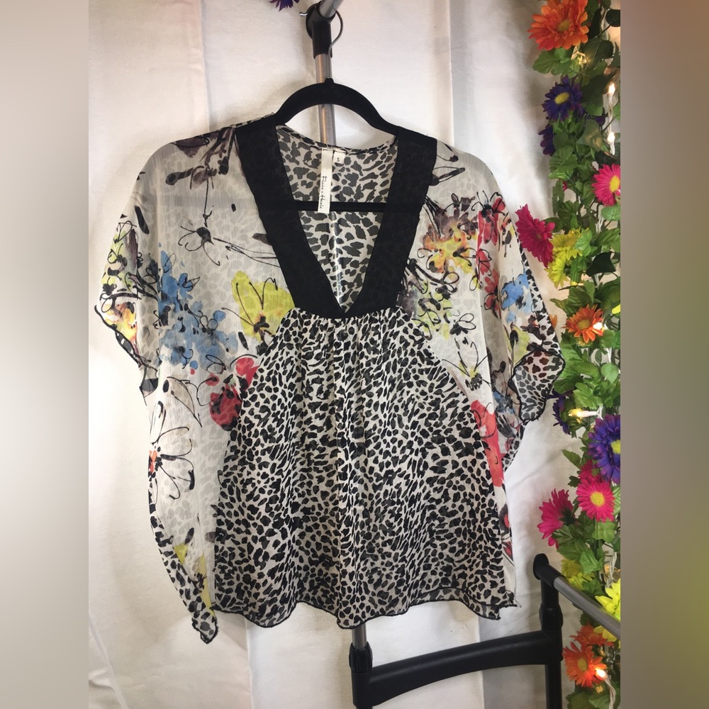 Flats & Heels | Women’s Multi-pattern Semi-Sheer Loose Fit Blouse Top